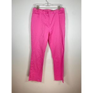 Lilly Pulitzer Chino Pants Womens 14 Pink Straight High Rise Barbiecore VTG 90s